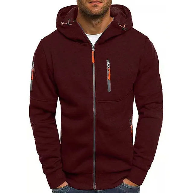 Men's Zip-Up Hoodie with Pockets