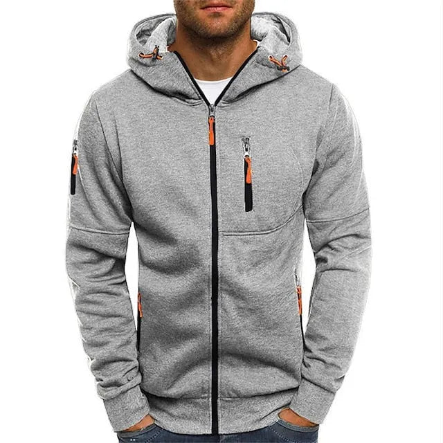 Men's Zip-Up Hoodie with Pockets