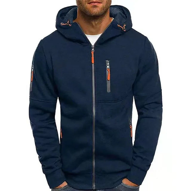 Men's Zip-Up Hoodie with Pockets
