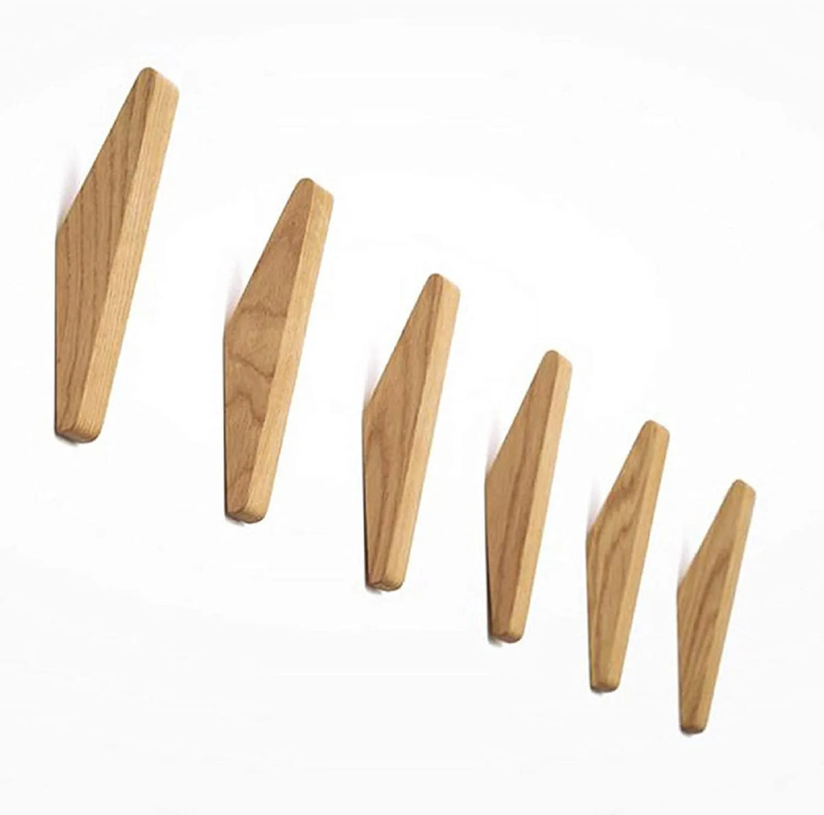 Minimalist Wooden Wall Hooks Set with Mounting Hardware