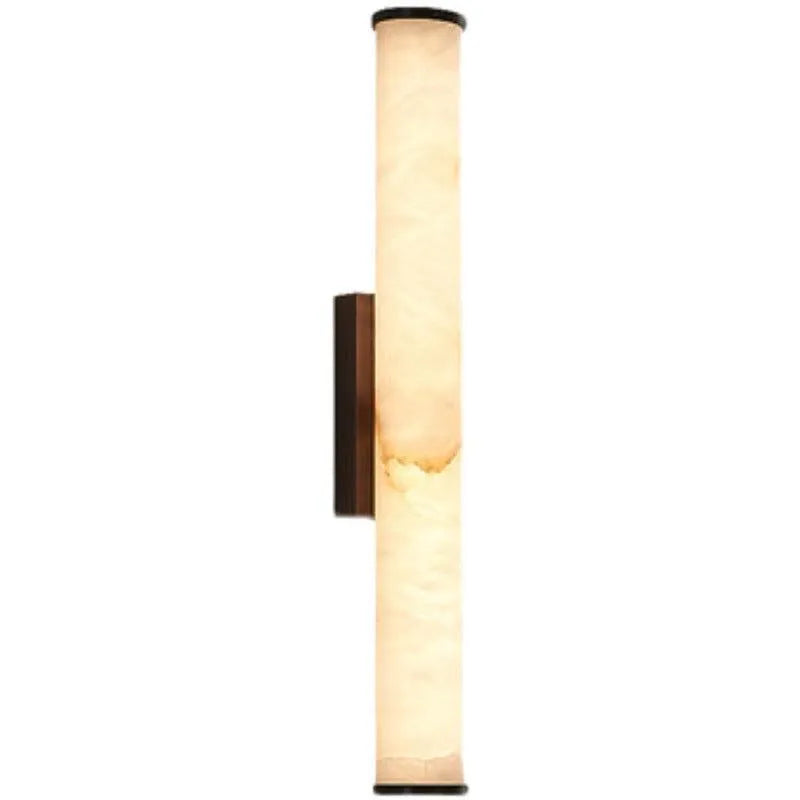 Modern Minimalist Marble LED Wall Sconce with Copper-Tone Finish