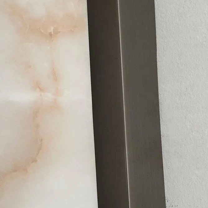 Modern Minimalist Marble LED Wall Sconce with Copper-Tone Finish