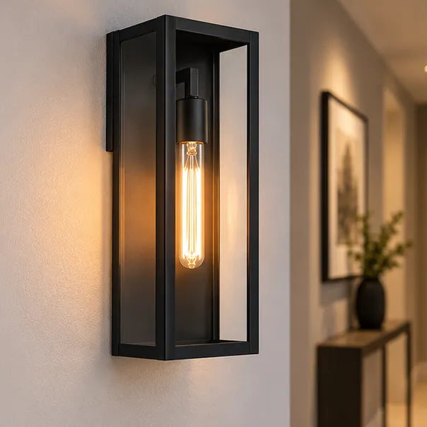Modern Outdoor Wall Light with Dusk-to-Dawn Sensor