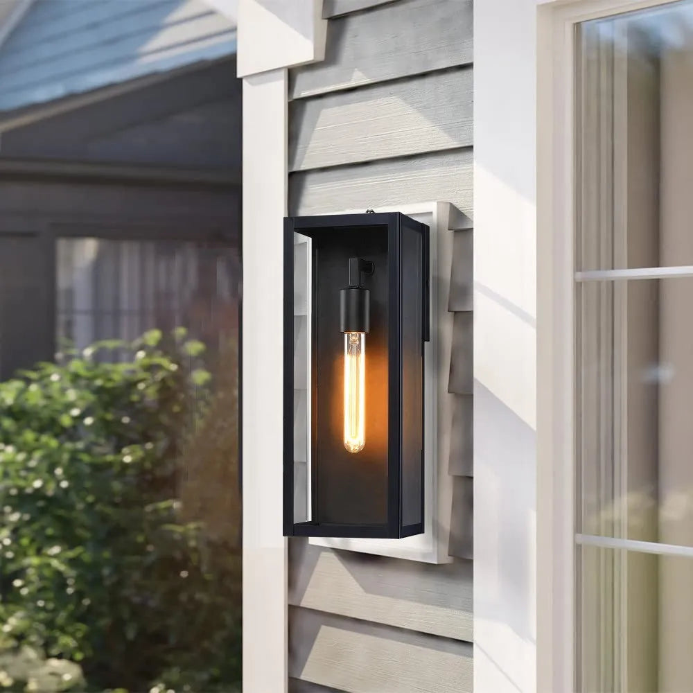 Modern Outdoor Wall Light with Dusk-to-Dawn Sensor