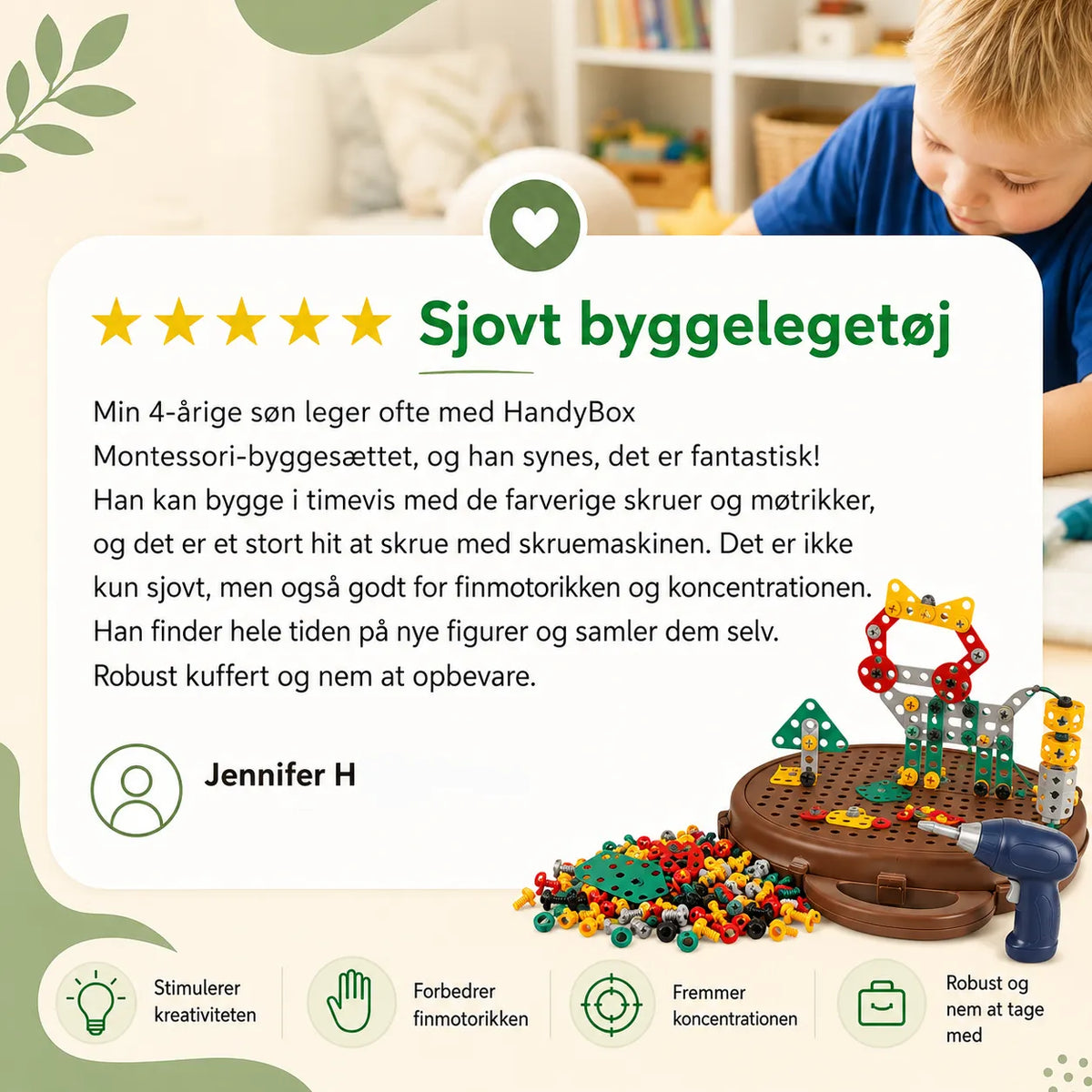 Montessori Tool Box Building Set with Toy Drill