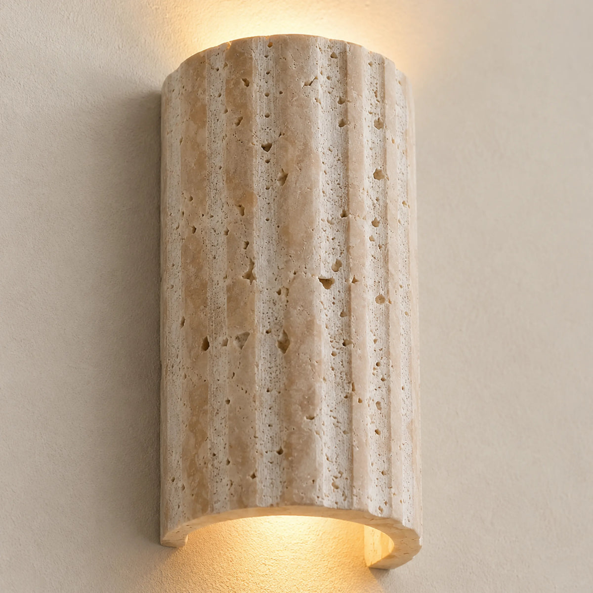 Natural Stone Wall Sconce with Hardwired Connection