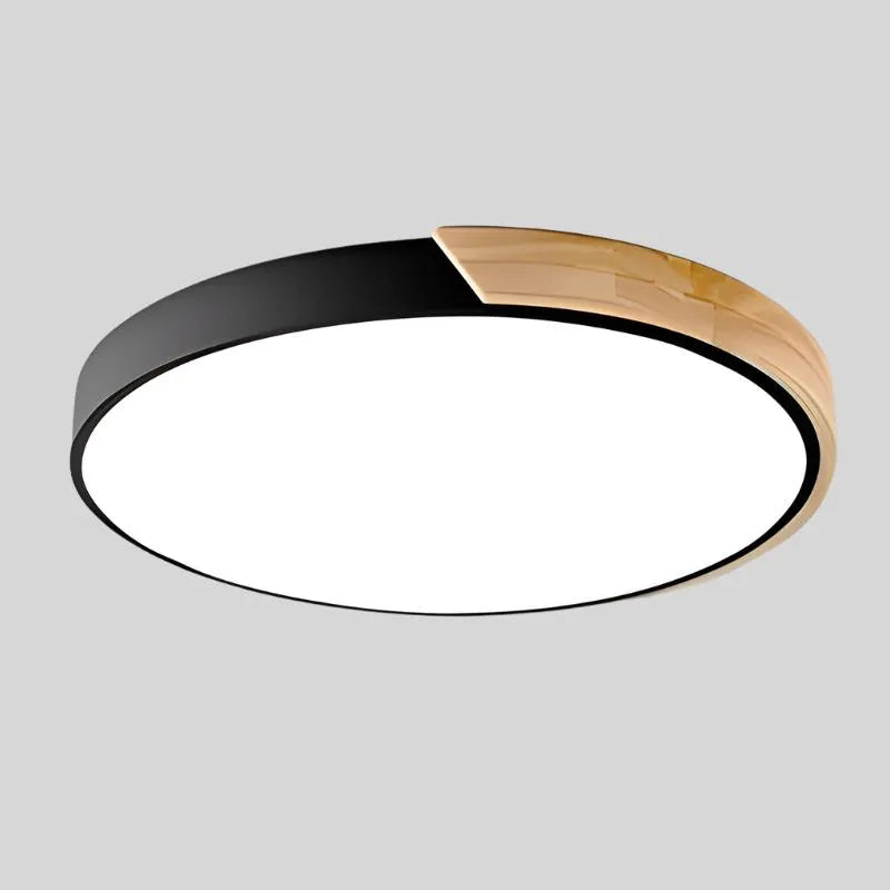 Nordic Macaron LED Ceiling Light with Wooden Accent