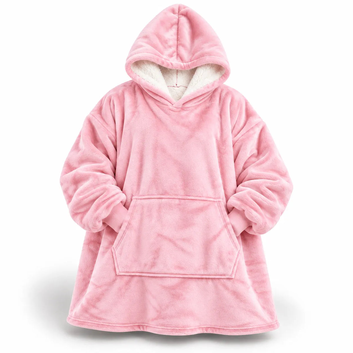 Oversized Sherpa Hooded Blanket with Front Pocket