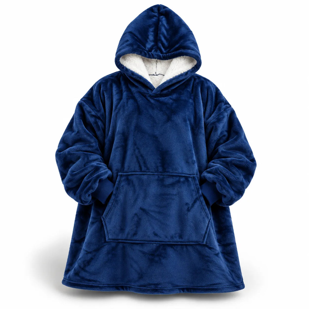 Oversized Sherpa Hooded Blanket with Front Pocket