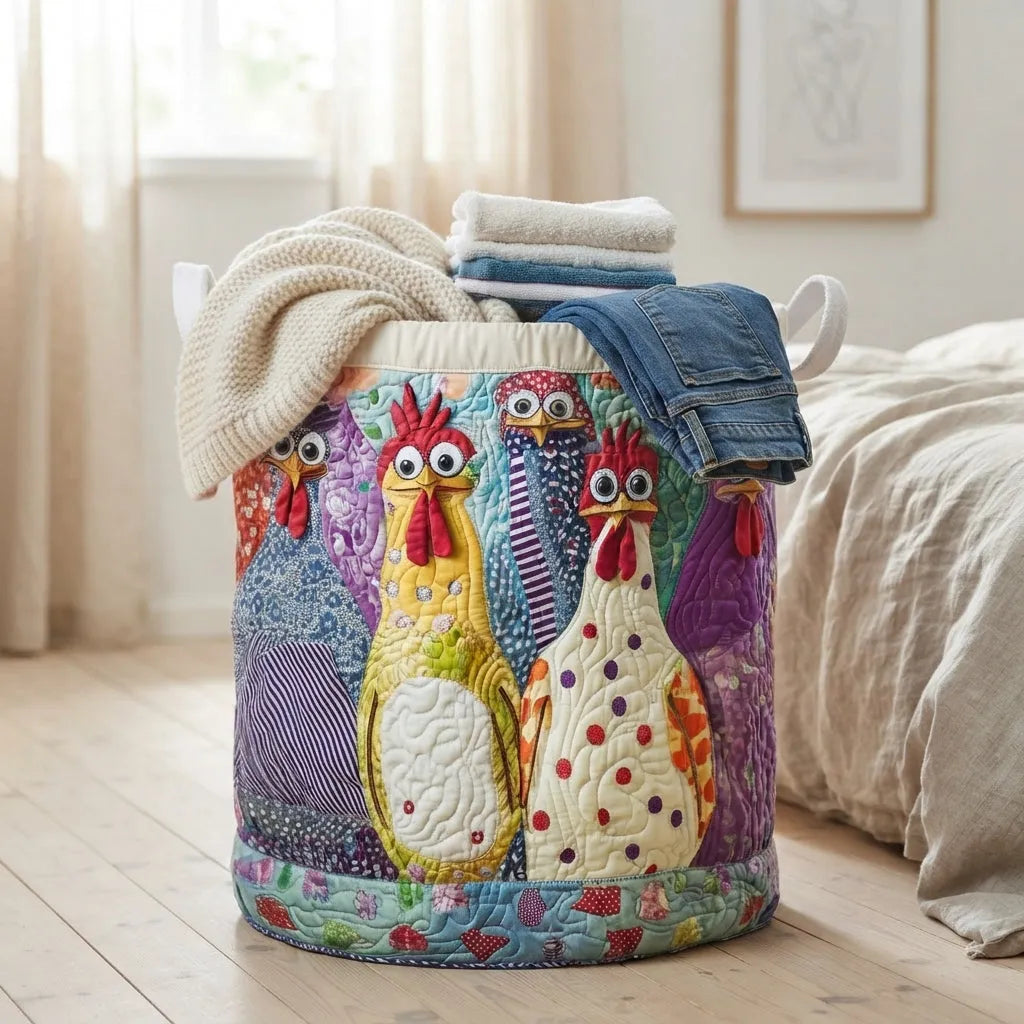 Padded Fabric Laundry Basket with Canvas Handles