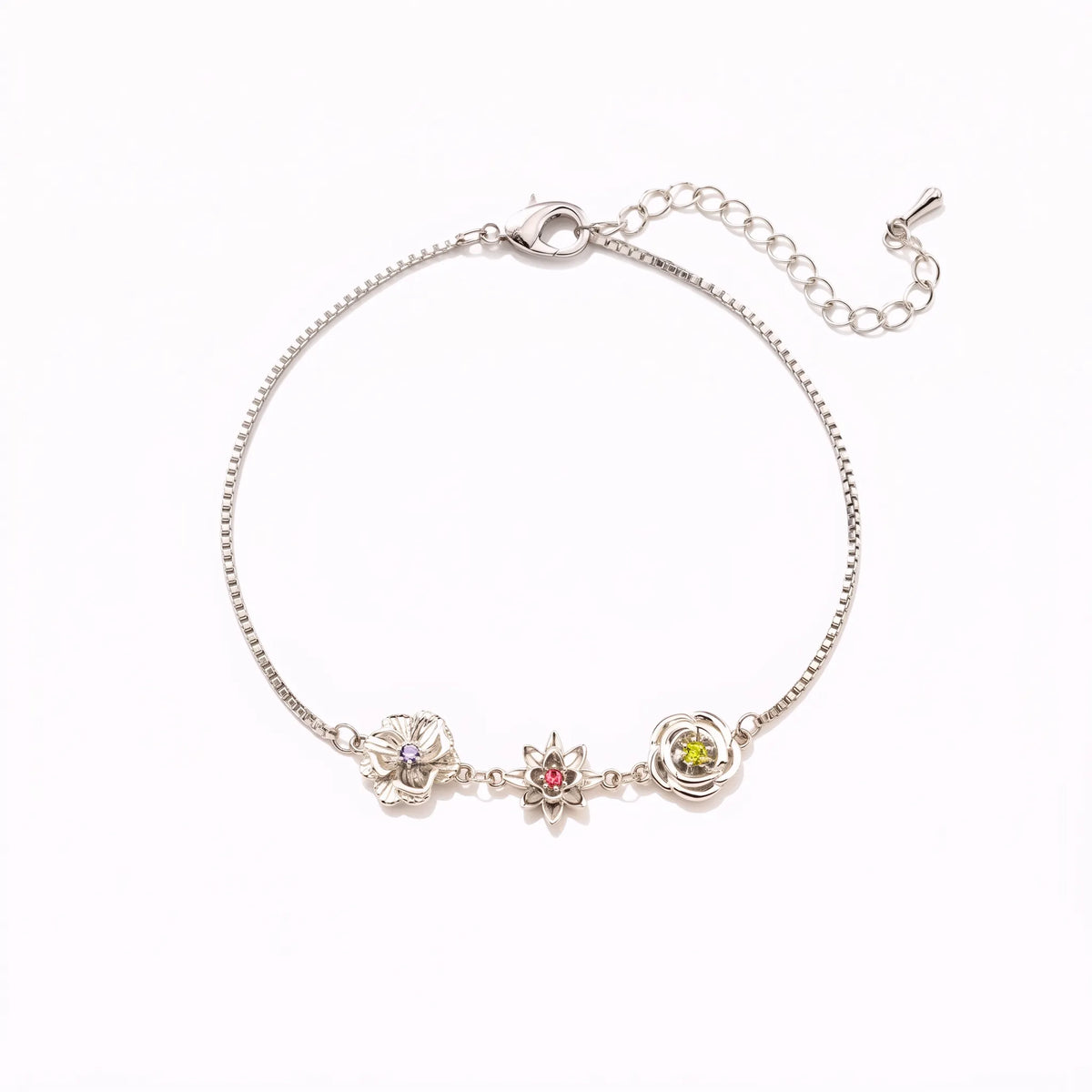 Personalized Birth Month Flower Bracelet