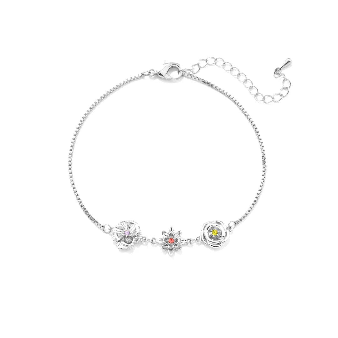 Personalized Birth Month Flower Bracelet