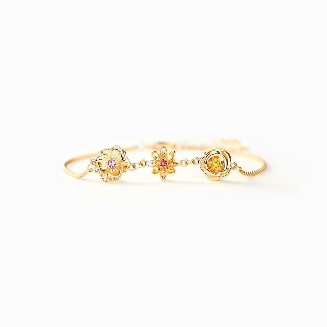 Personalized Birth Month Flower Bracelet