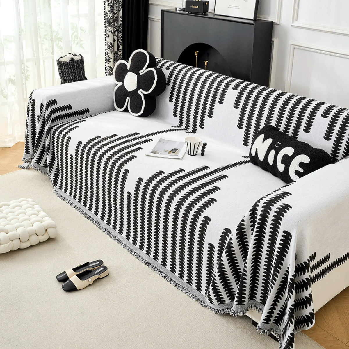 Pet-Friendly Chenille Sofa Cover with Scratch-Resistant Fabric