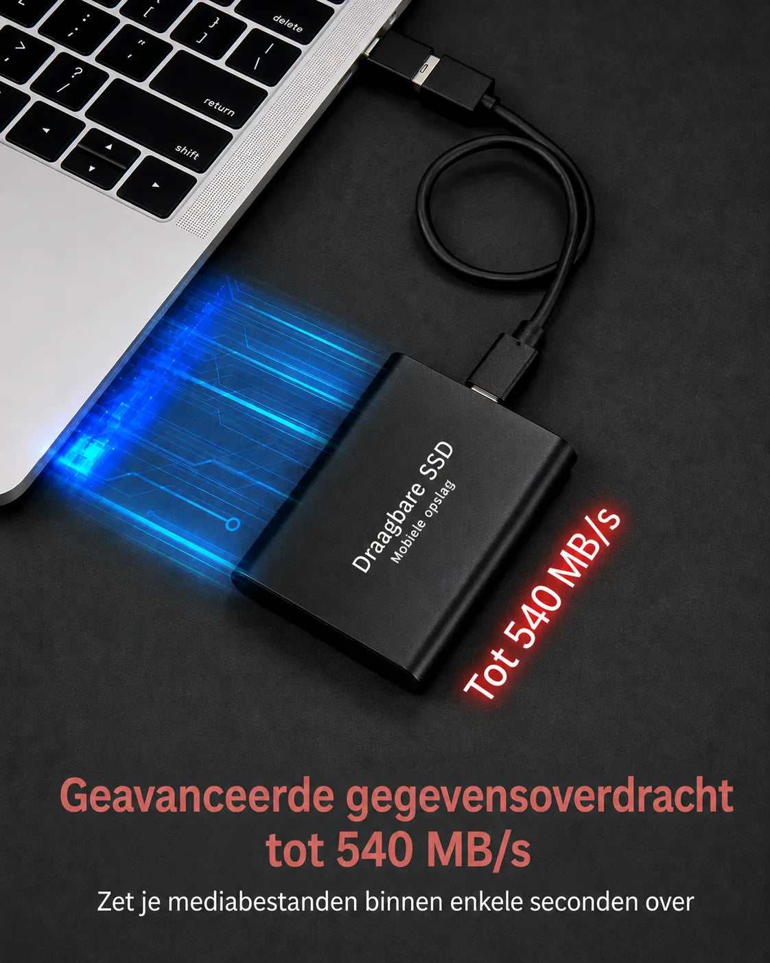 Portable External SSD 128 TB with USB 3.1