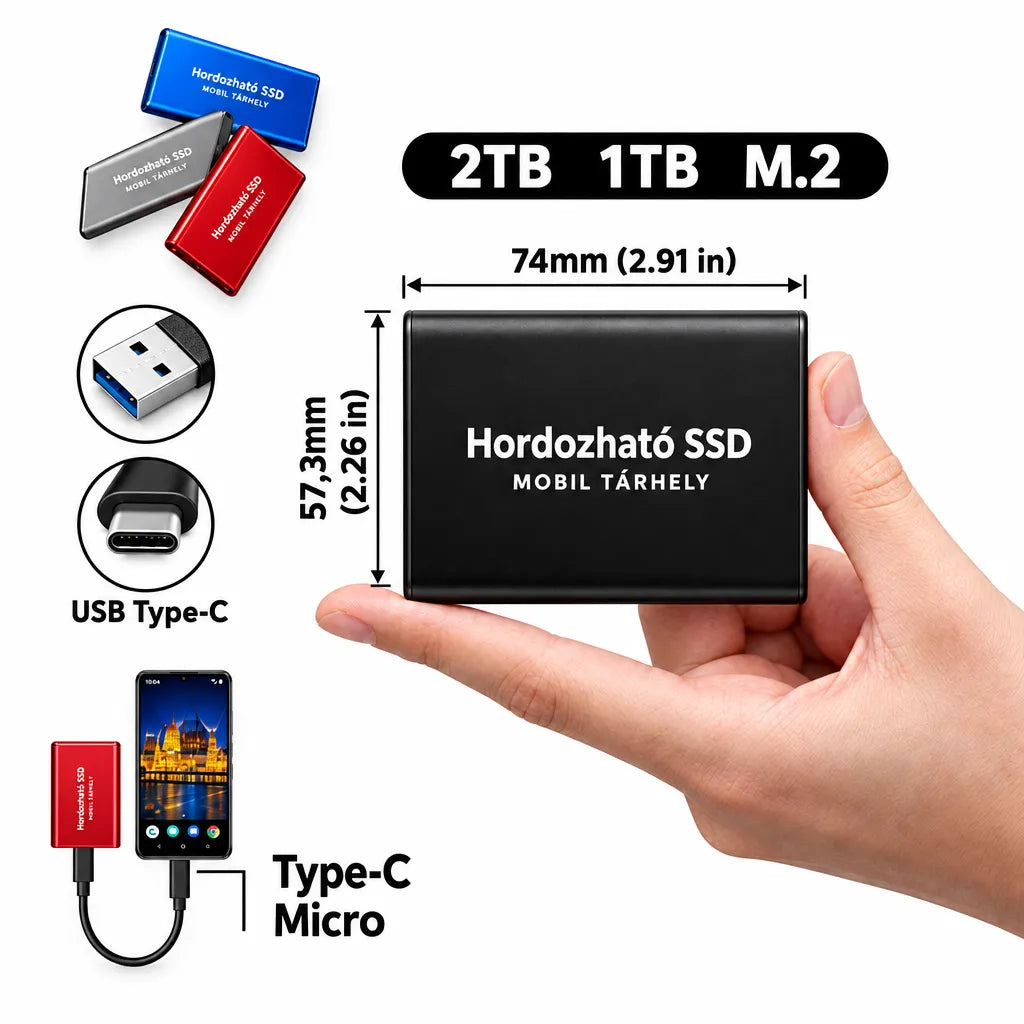 Portable External SSD High-Speed Storage Drive with Shockproof Body