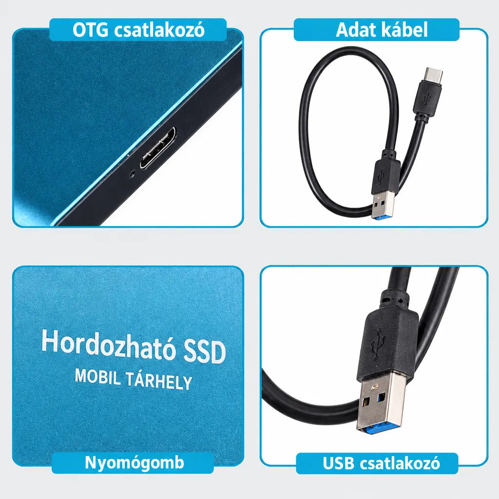 Portable External SSD High-Speed Storage Drive with Shockproof Body