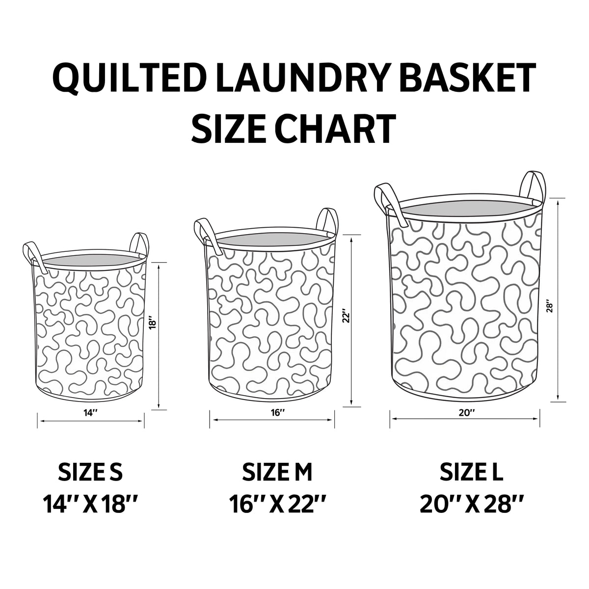 Quilted Fabric Laundry Basket with Sturdy Handles