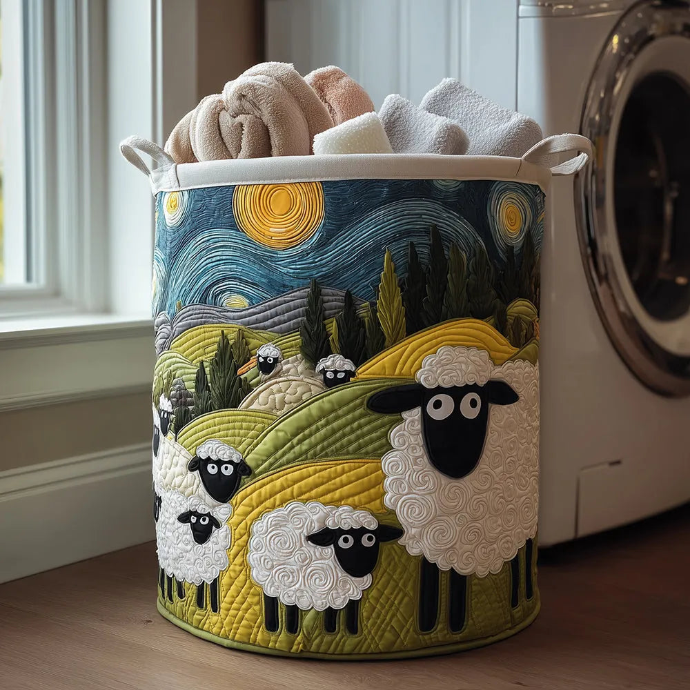 Quilted Laundry Basket with Sturdy Handles