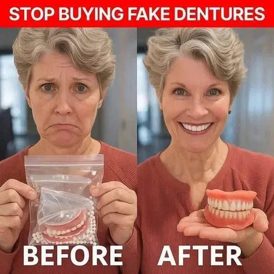 Removable Full Arch Denture Set with Flexible Cushion Grip