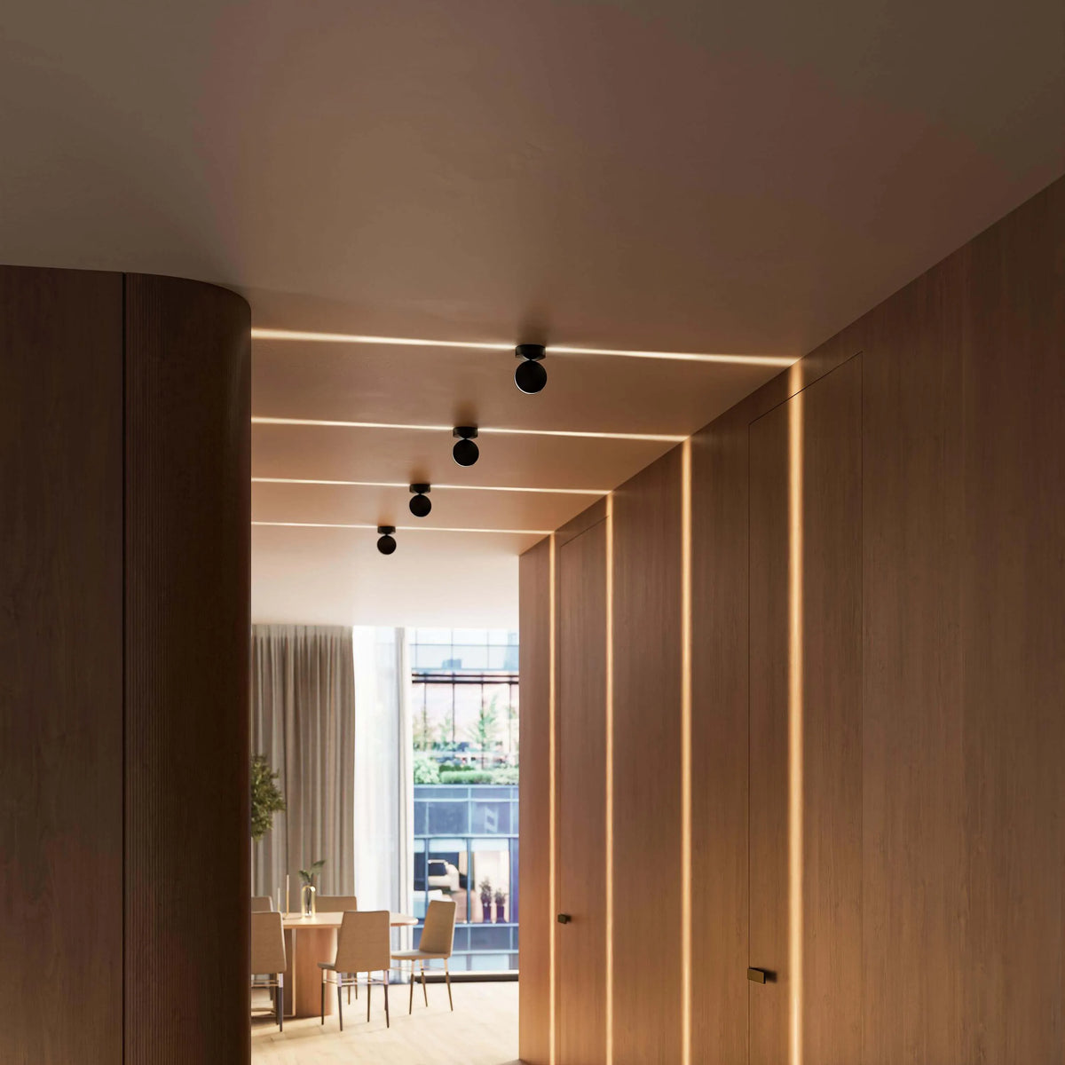 Rotating LED Wall Lamp with Square Light Beam