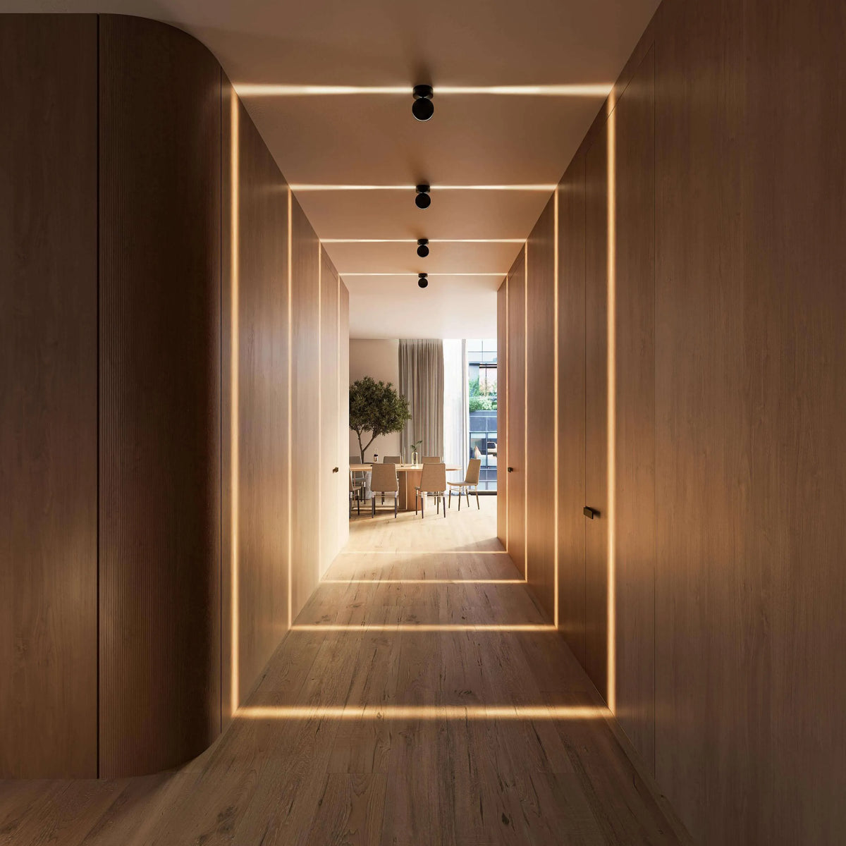 Rotating LED Wall Lamp with Square Light Beam