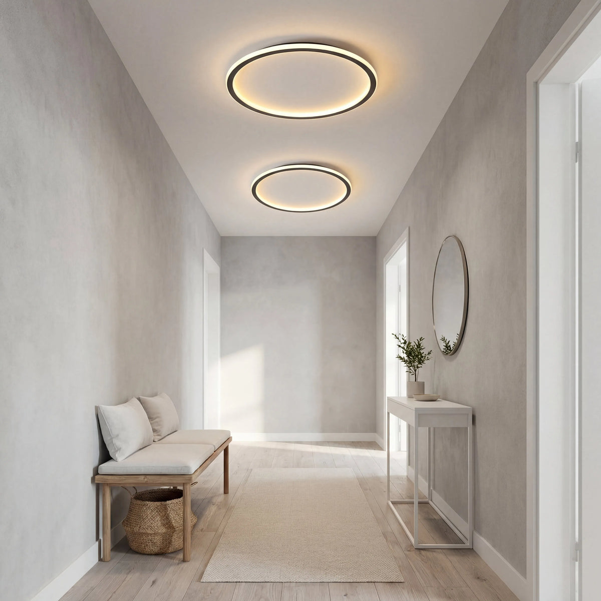 Round Scandinavian LED Ceiling Lamp with Remote Control