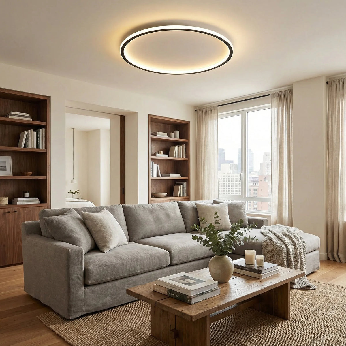 Round Scandinavian LED Ceiling Light Fixture