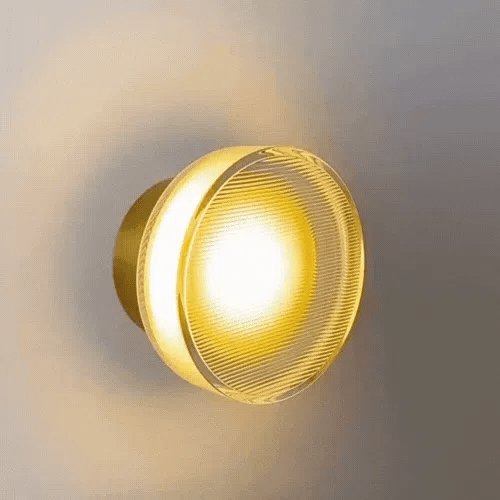 Round Scandinavian LED Wall Lamp with Tinted Glass Shade