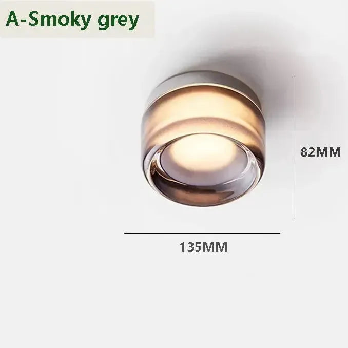 Round Scandinavian LED Wall Lamp with Tinted Glass Shade