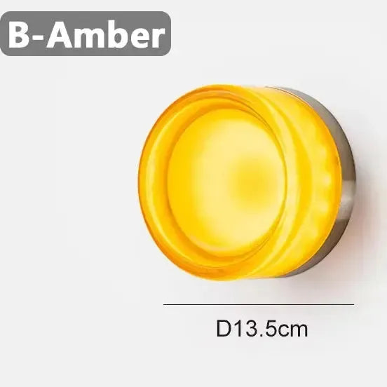 Round Scandinavian LED Wall Lamp with Tinted Glass Shade