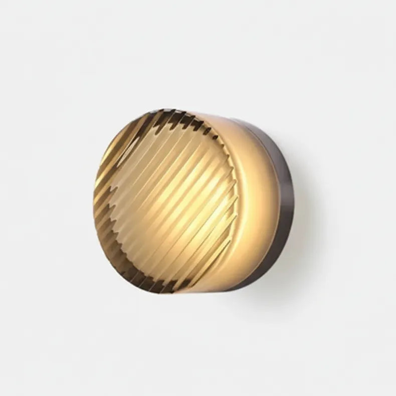 Round Scandinavian LED Wall Lamp with Tinted Glass Shade