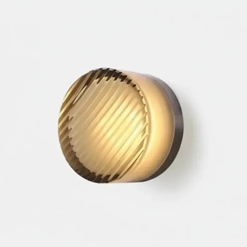 Round Scandinavian LED Wall Lamp with Tinted Glass Shade
