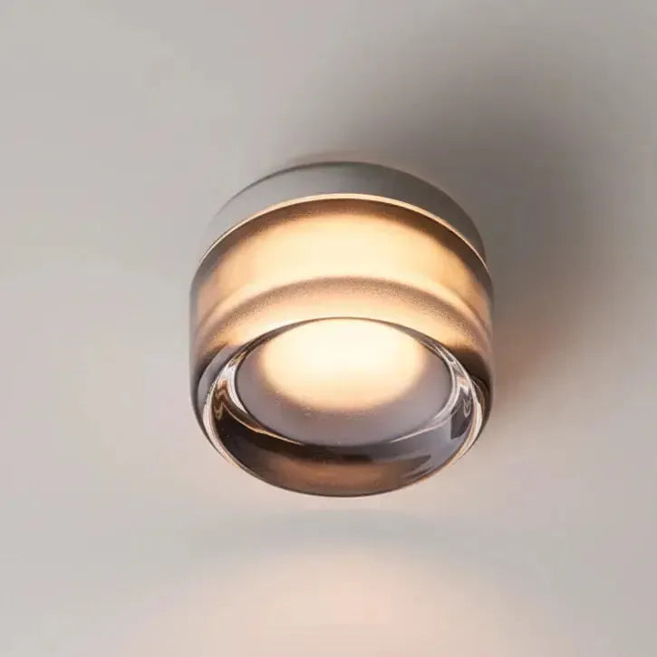 Round Scandinavian LED Wall Lamp with Tinted Glass Shade
