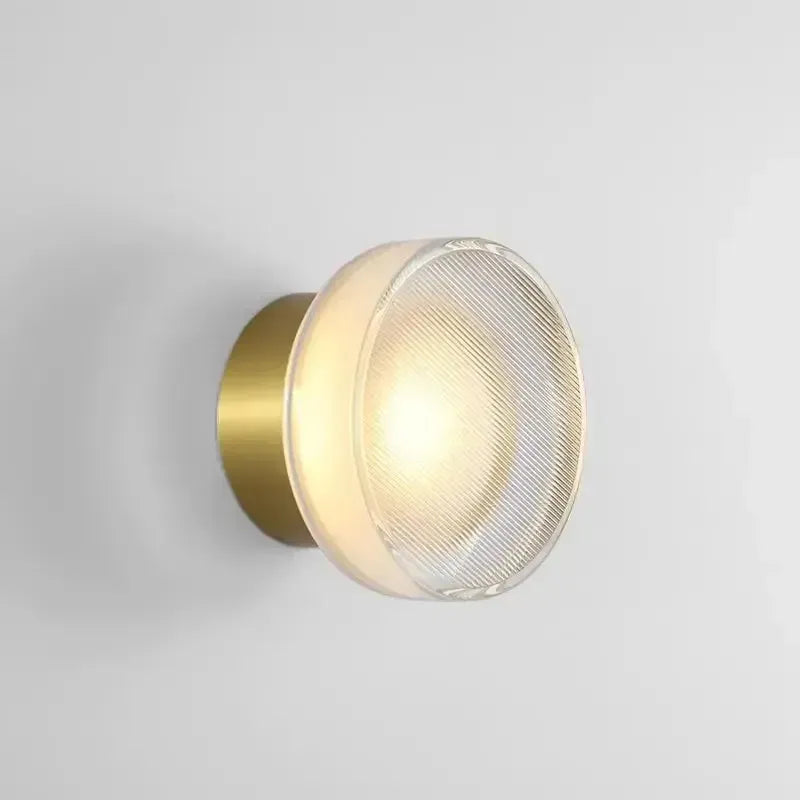 Round Scandinavian LED Wall Lamp with Tinted Glass Shade