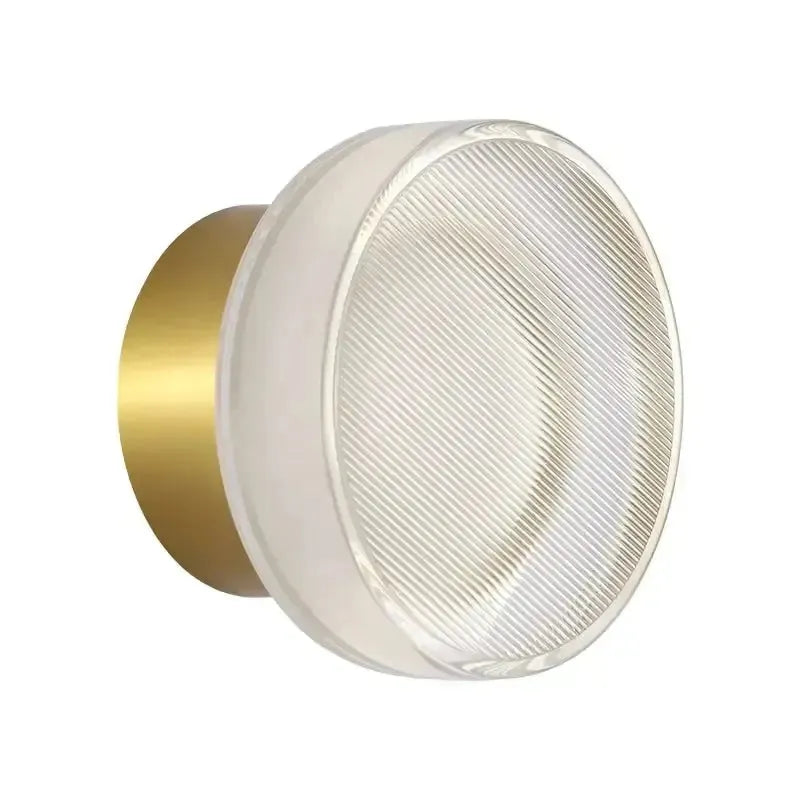 Round Scandinavian LED Wall Lamp with Tinted Glass Shade