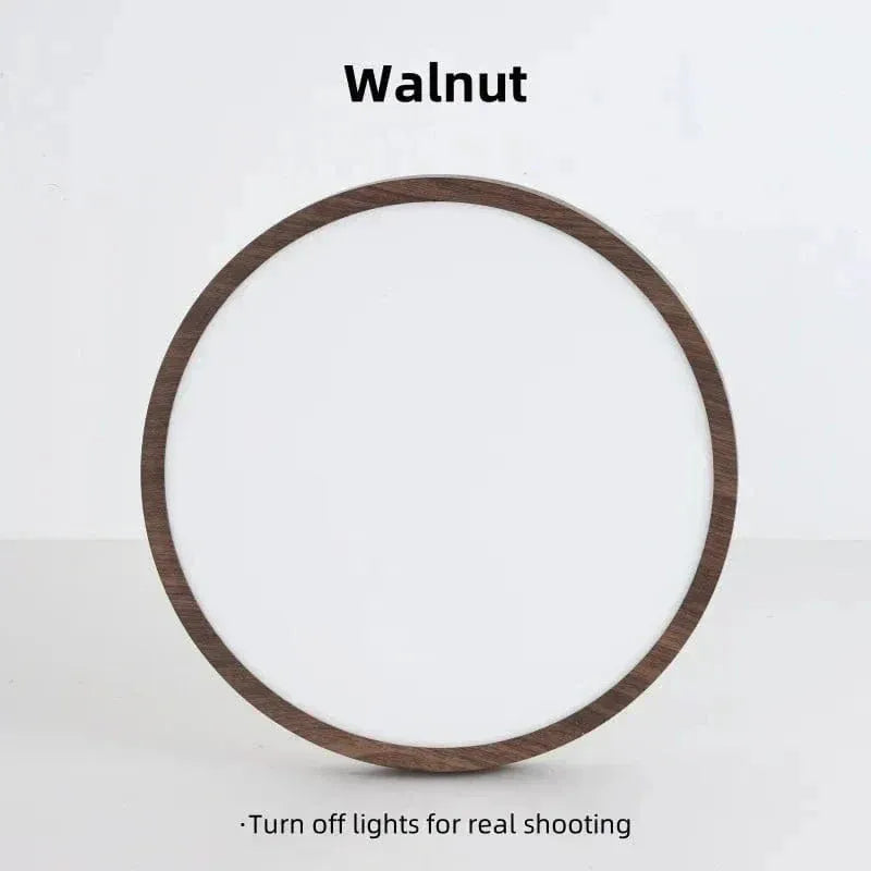 Round Ultra-Thin Wood Grain LED Ceiling Light with Low Profile Design