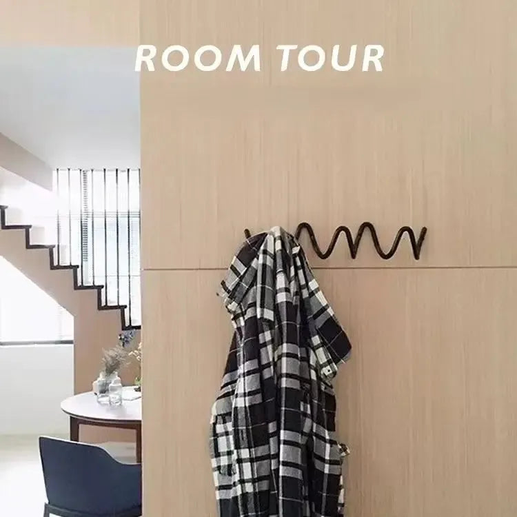 Scandinavian Metal Wall Coat Rack with 3 Hooks