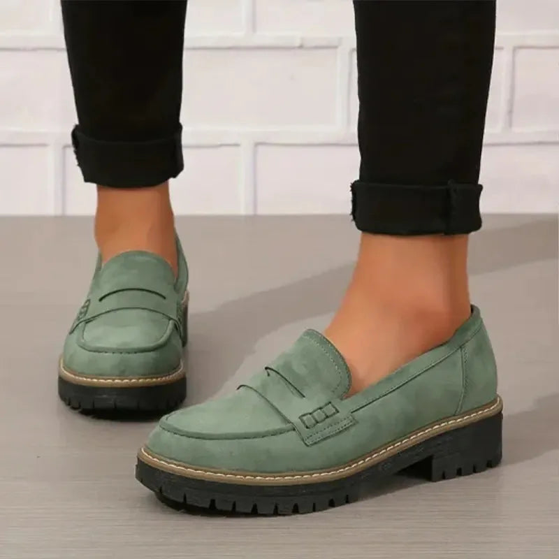 Slip-On Comfort Loafers with Cushioned Platform Sole