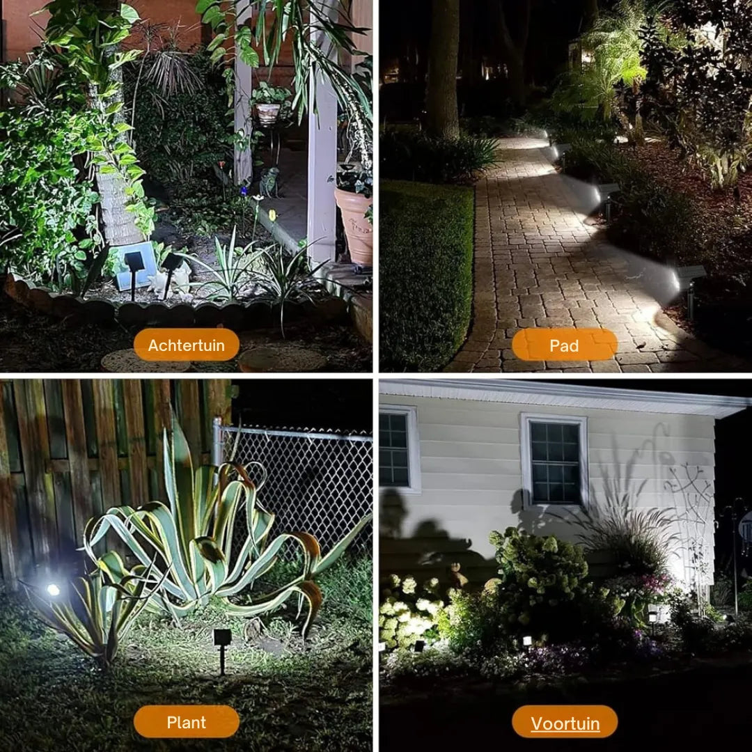 Solar Garden Spotlight with Adjustable Head