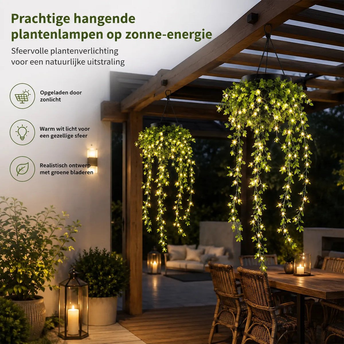 Solar Ivy String Lights for Garden Decor