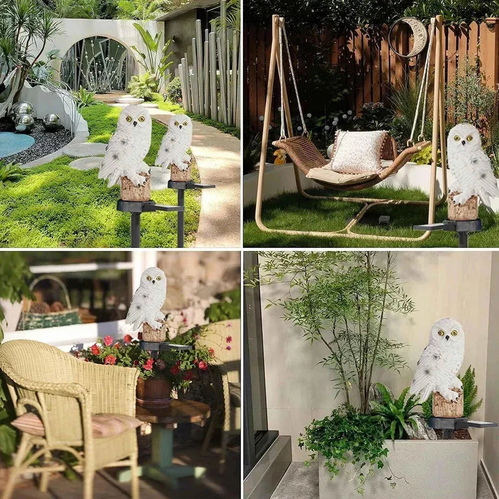 Solar Owl Garden Stake Light with Warm White LED