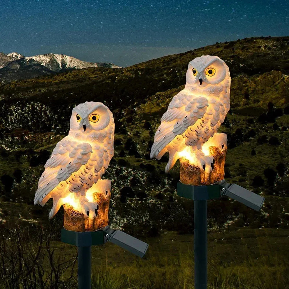 Solar Owl Garden Stake Light with Warm White LED