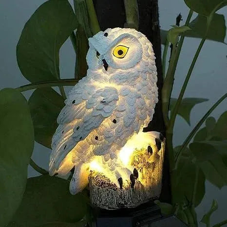 Solar Owl Garden Stake Light with Warm White LED