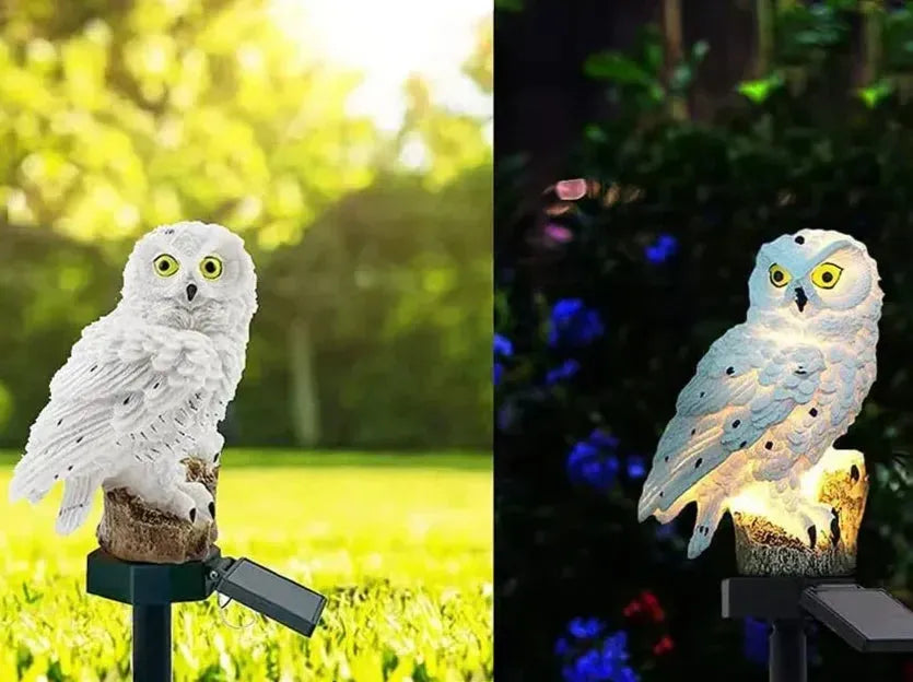 Solar Owl Garden Stake Light with Warm White LED