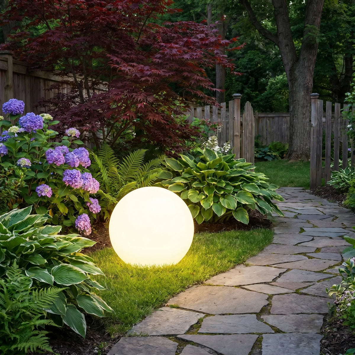 Solar Powered Globe Garden Light with Warm Illumination