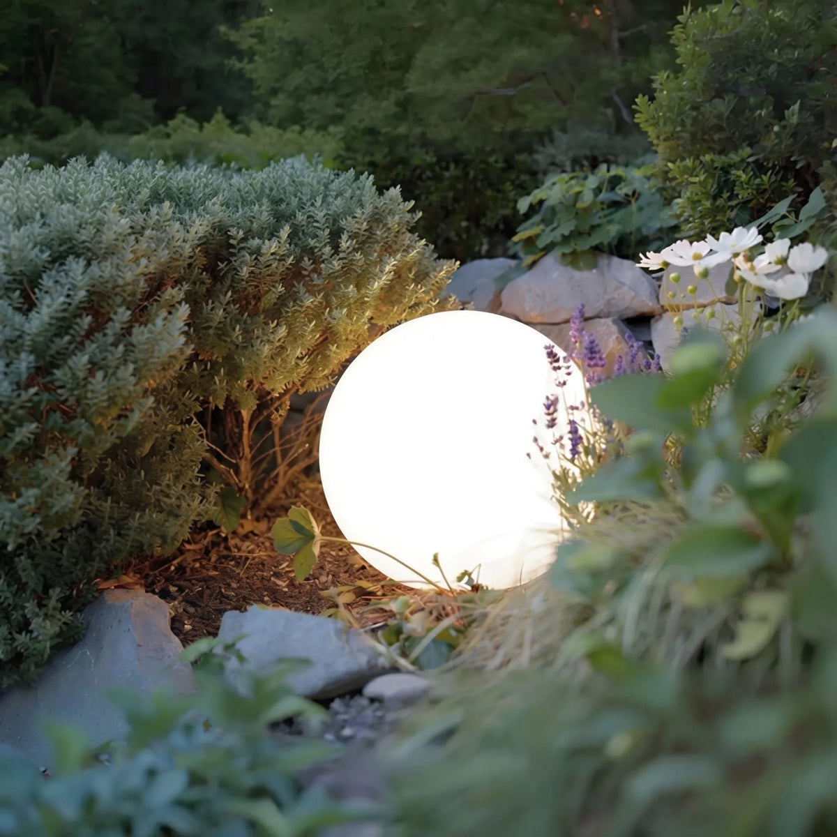 Solar Powered Globe Garden Light with Warm Illumination