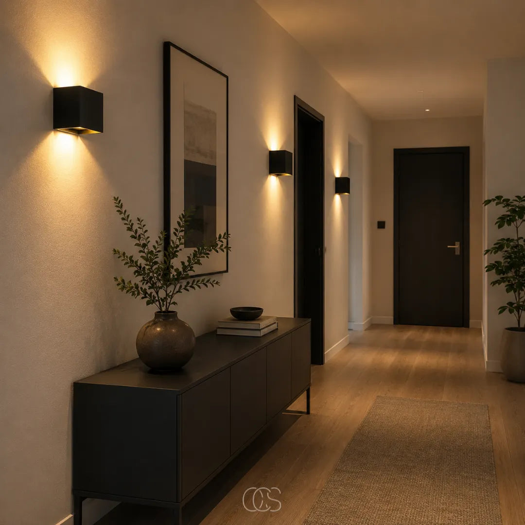 Square Wireless Motion Sensor Wall Light with Aluminium Housing
