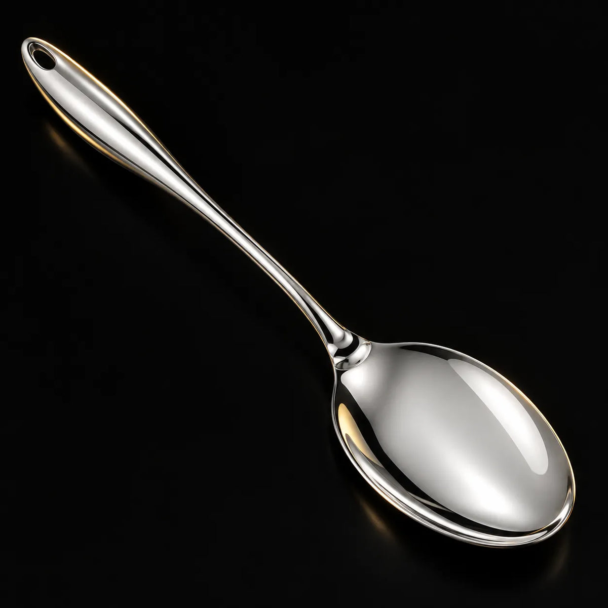 Stainless Steel Kitchen Utensil Set with Curved Handles