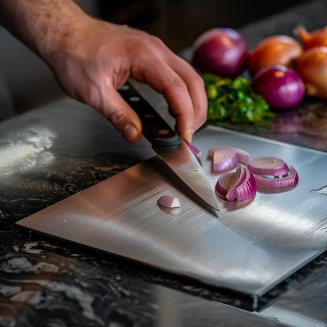 Stainless Steel Professional Cutting Board with Non-Slip Edges